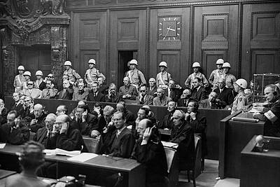 Defendants and defenders in the Nuremberg Trial of the major war criminals - photo: National Archives and Records Administration, College Park, Maryland