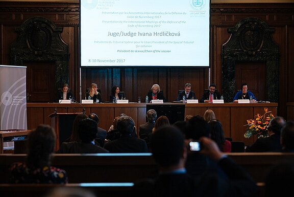 23_Presentation_of_the_Code_of_Nuremberg_2017_-__from_left__Melody_Dernocoeur__Estelle_Capra__Roula_El_Derbas__Judge_Ivana_Hrdlickova__Chair_of_the_session___Iain_Edwards__An.jpg  