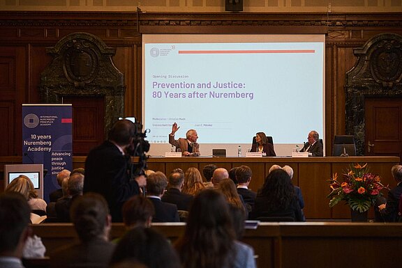Opening Discussion titled “Prevention and Justice: 80 Years after Nuremberg”