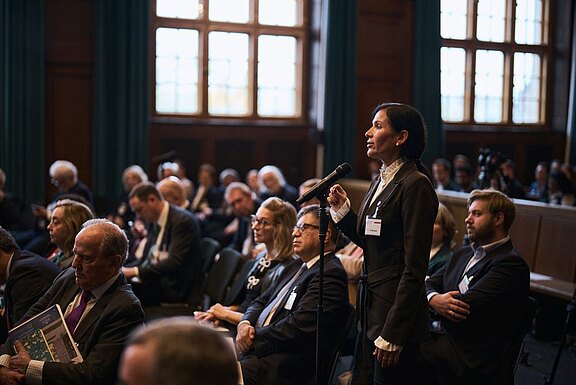 One of the guests asking a question