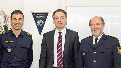 Treffen von Direktor Professor Dr. Safferling mit Leitung des Polizeipräsidiums Mittelfranken