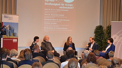 Panel Discussion “Syria - Impunity for War Crimes? How the Nuremberg Principles can be enforced in the Syrian Conflict” Panel Discussion “Syria - Impunity for War Crimes? How the Nuremberg Principles can be enforced in the Syrian Conflict”
